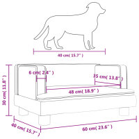 Hundebett Grau 60x40x30 cm Kunstleder